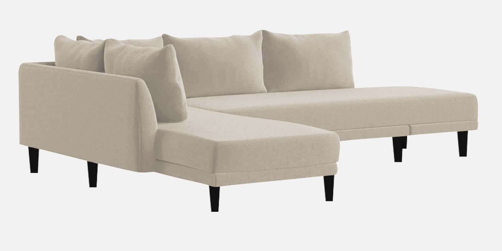 Ira Fabric RHS 6 Seater Convertible Sofa Cum Bed In Ivory Cream Colour - Febonic Living