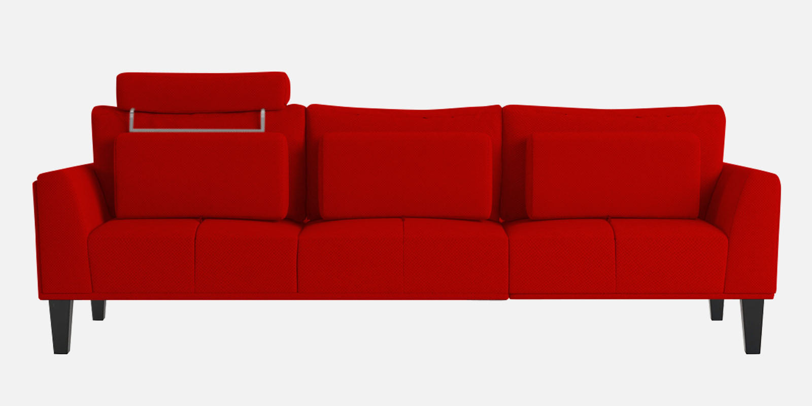Como Fabric RHS Sectional Sofa (3+Lounger) In Ruby Red Colour - Febonic Living