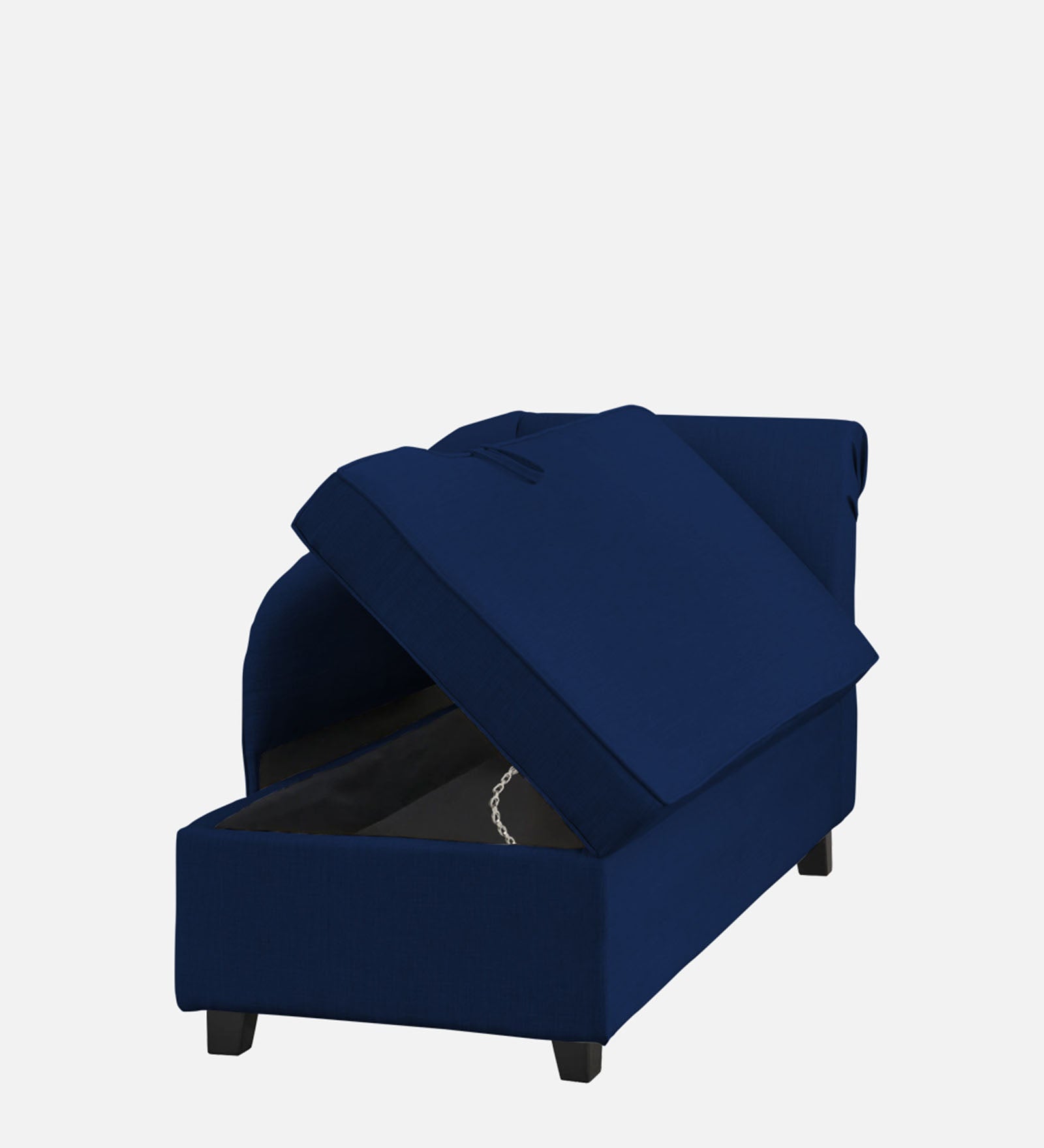 Toppy Fabric LHS Chaise Lounger In Royal Blue Colour With Storage - Febonic Living