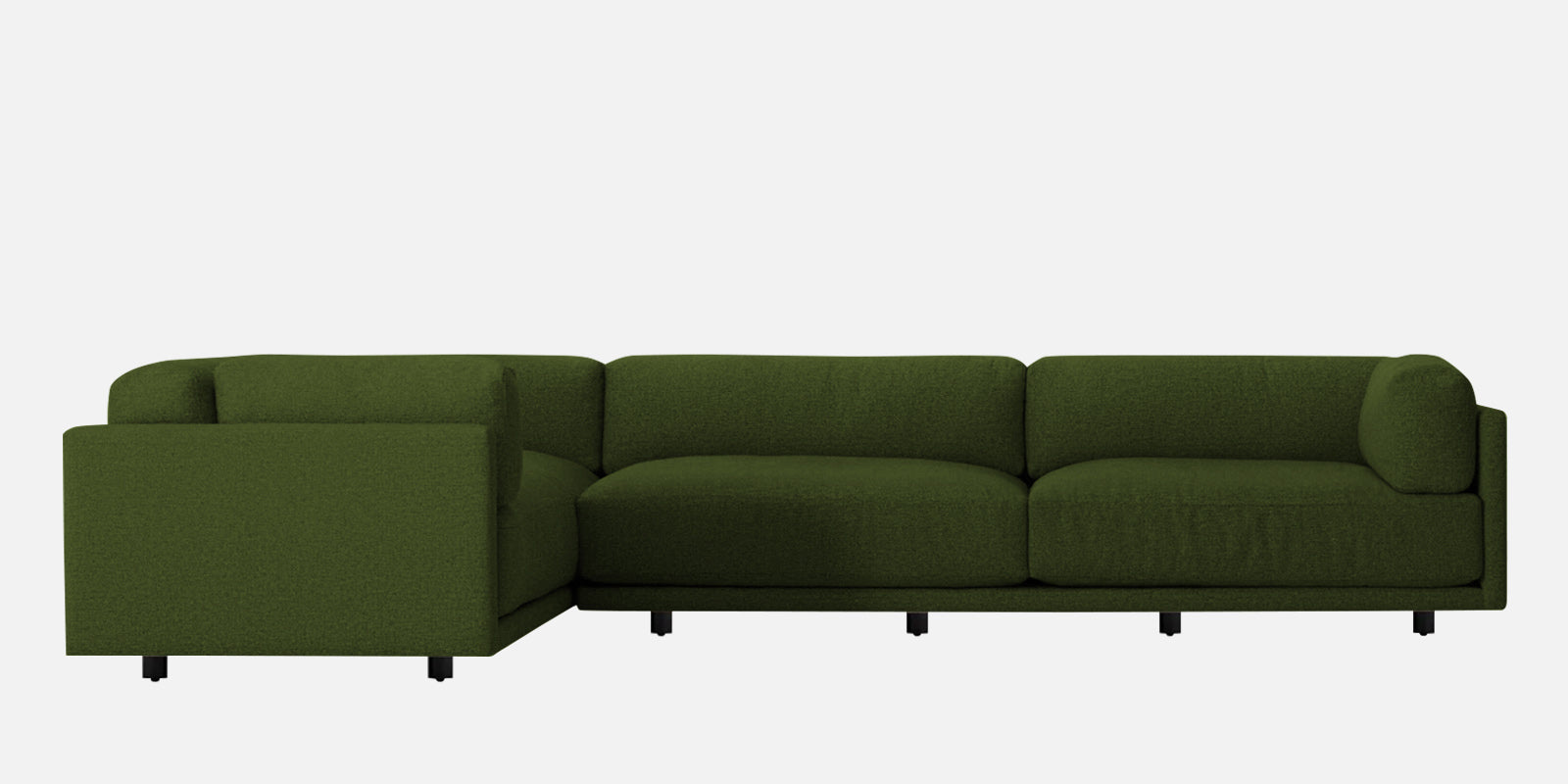 Nixon Fabric 6 Seater LHS Corner Sofa In Olive Green Colour - Febonic Living