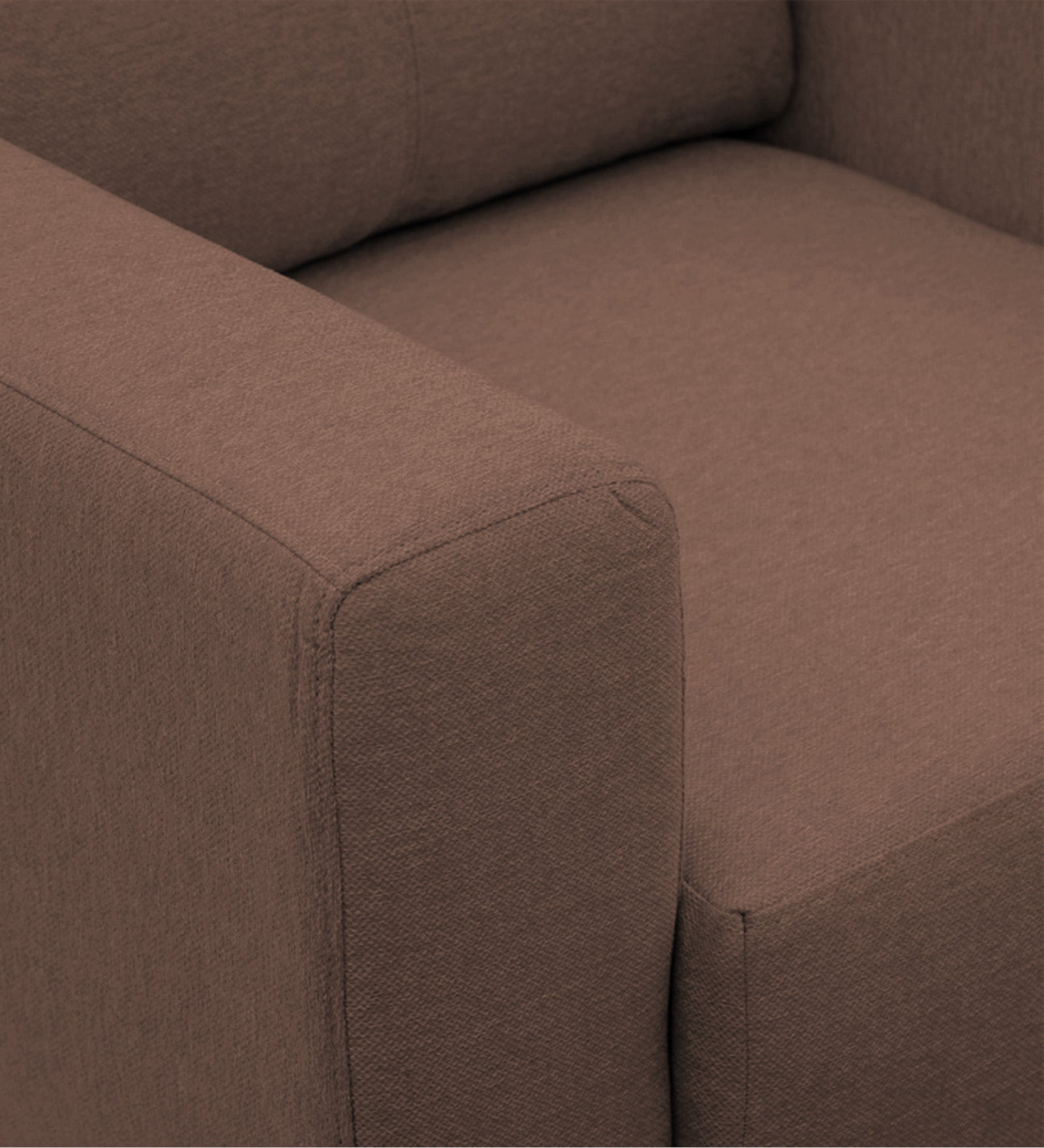 Honor Fabric 1 Seater Sofa In Latte Brown Colour - Febonic Living