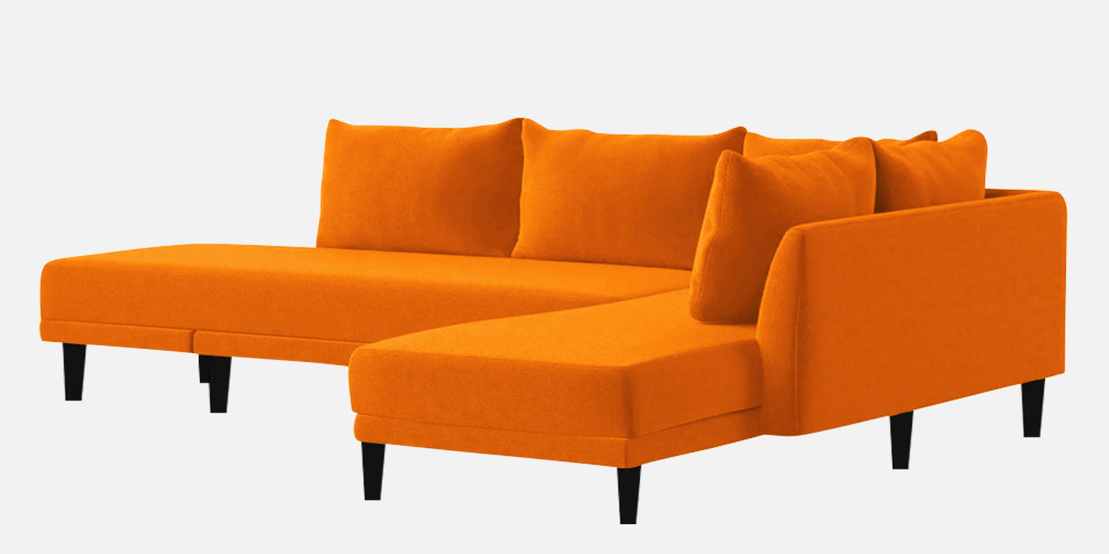 Ira Fabric LHS 6 Seater Convertible Sofa Cum Bed In Vivid Orange Colour - Febonic Living