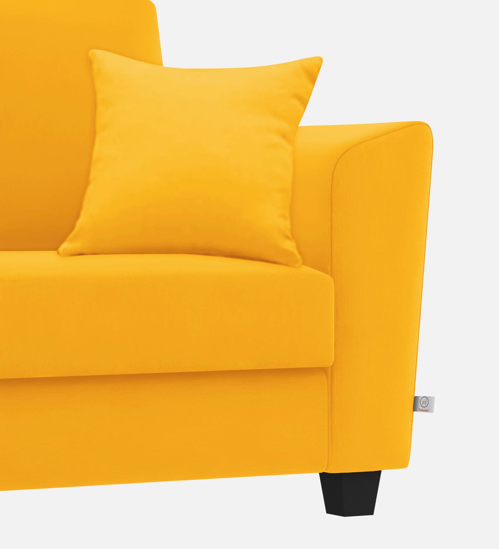 Daku Fabric 1 Seater Sofa In Bold yellow Colour - Febonic Living