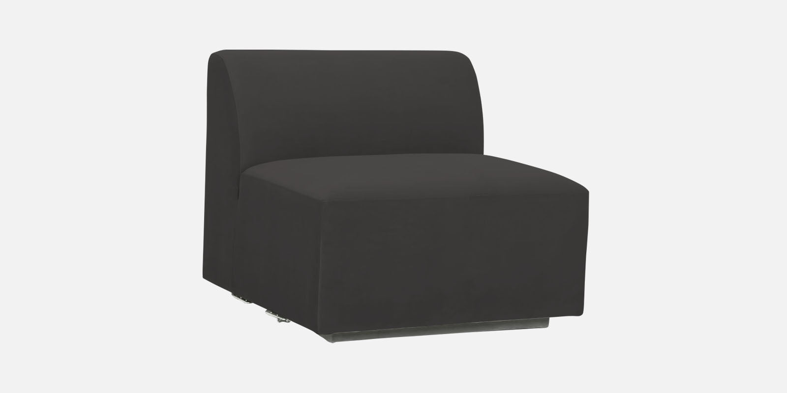 Bufa Velvet LHS Sectional Sofa In Hory Grey Colour With Ottoman - Febonic Living