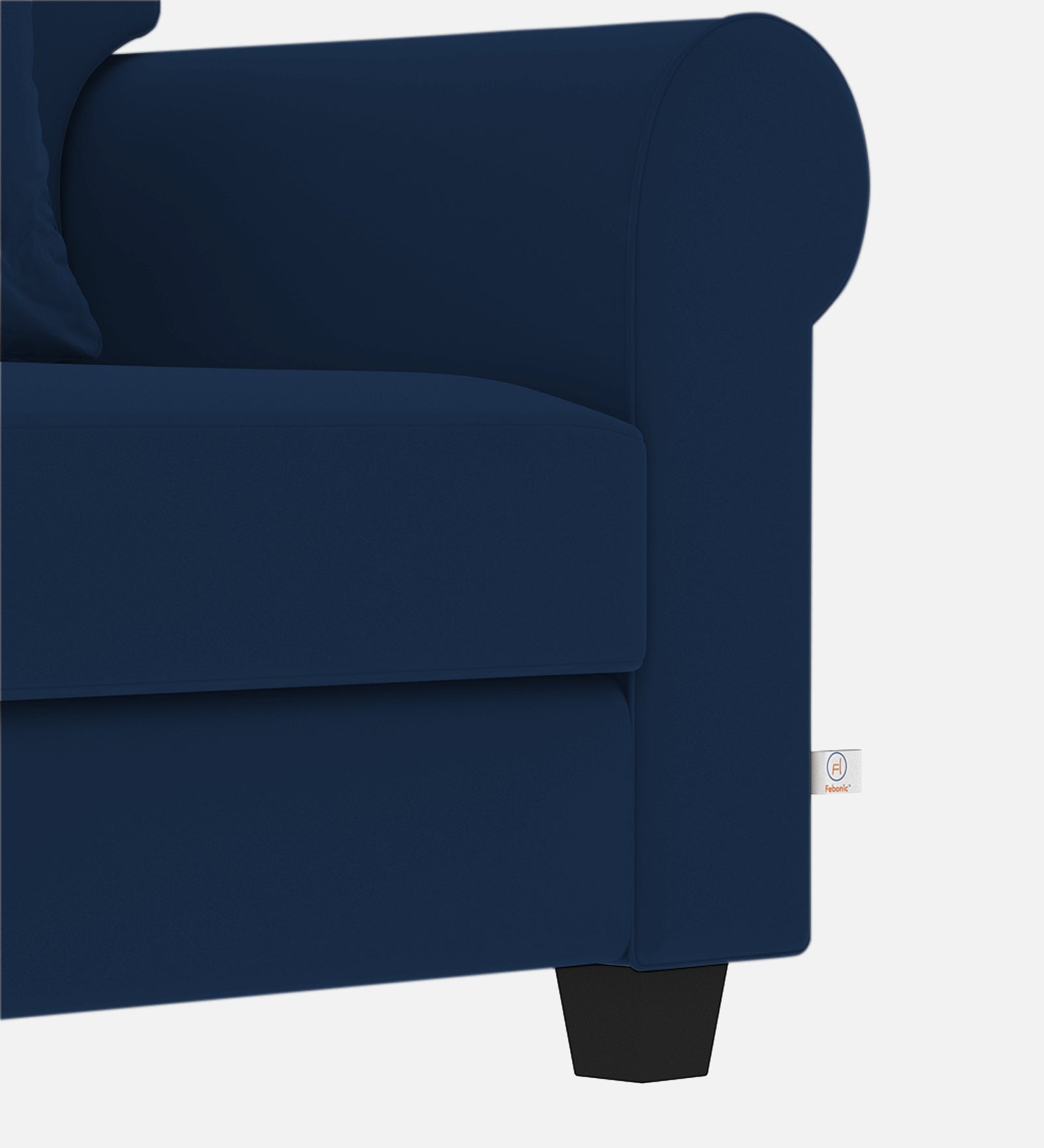 Numonk Velvet 1 Seater Sofa In Imperial Blue Colour - Febonic Living