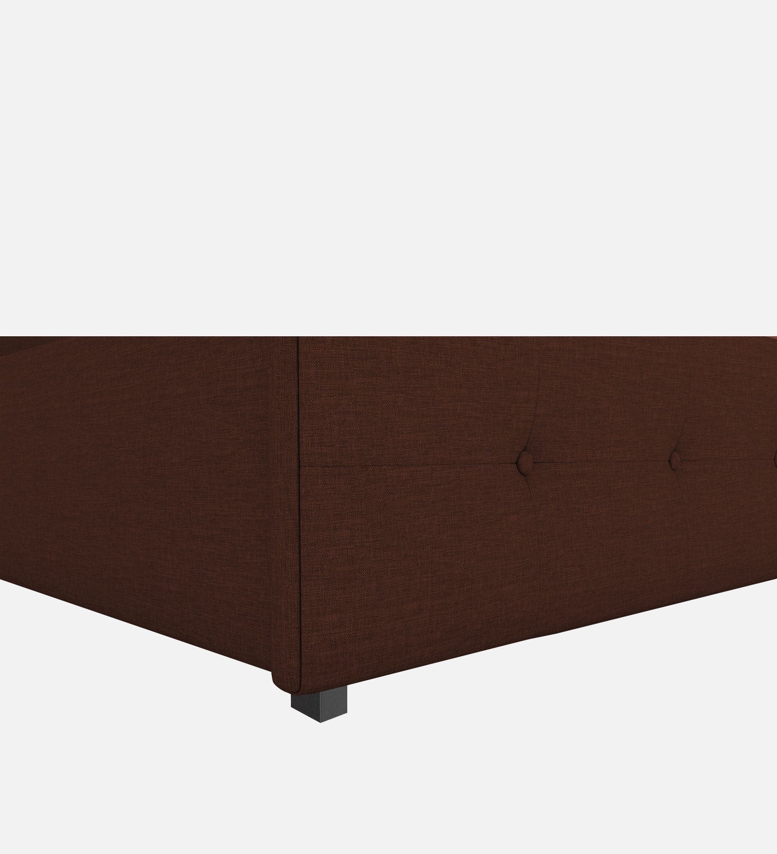 Lido Fabric Queen Size Bed In Coffee Brown Colour With Drawer Storage - Febonic Living