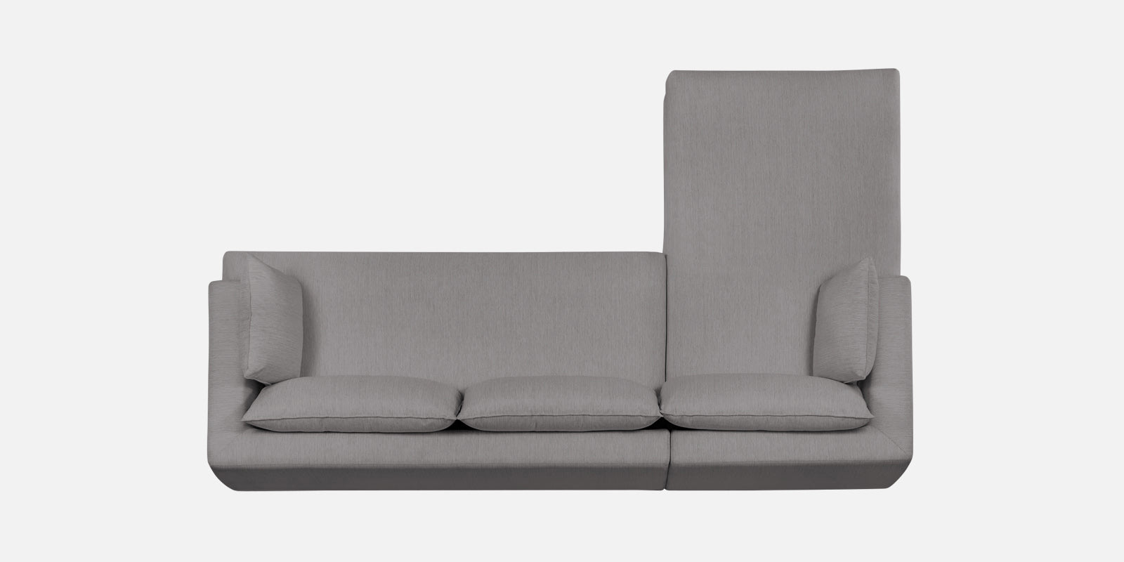 Ziggy Fabric LHS Sectional Sofa (3+Lounger) In Silver Grey Colour - Febonic Living