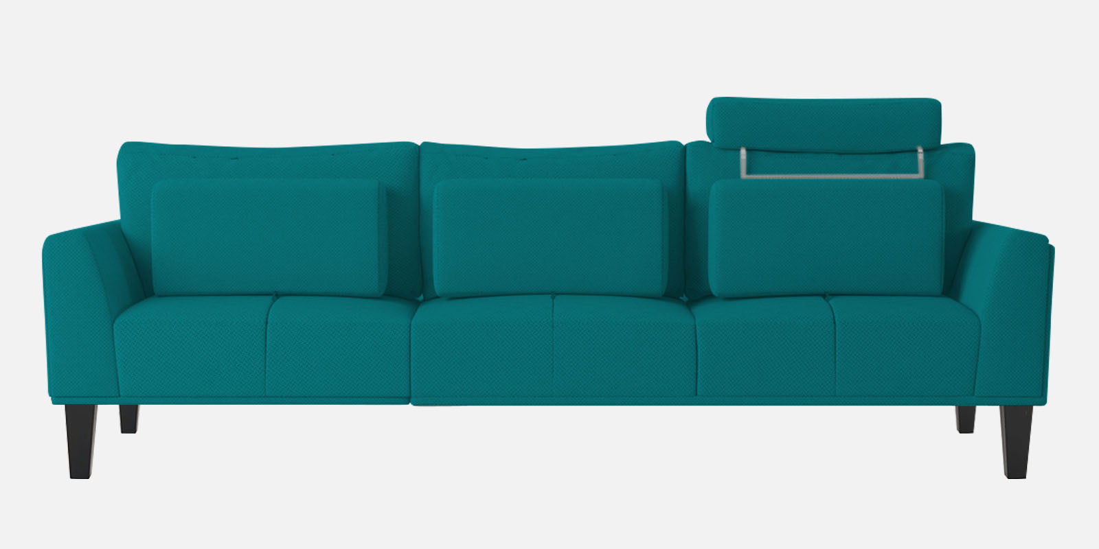 Como Fabric LHS Sectional Sofa (3+Lounger) In Sea Green Colour - Febonic Living
