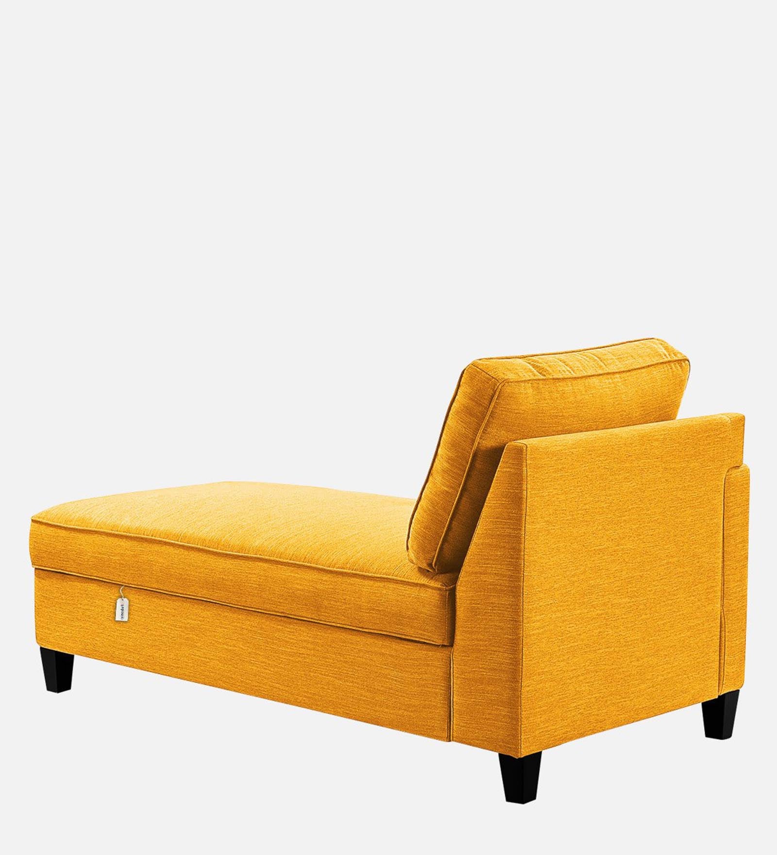 Royee Fabric LHS Chaise Lounger In Bold Yellow Colour With Storage - Febonic Living