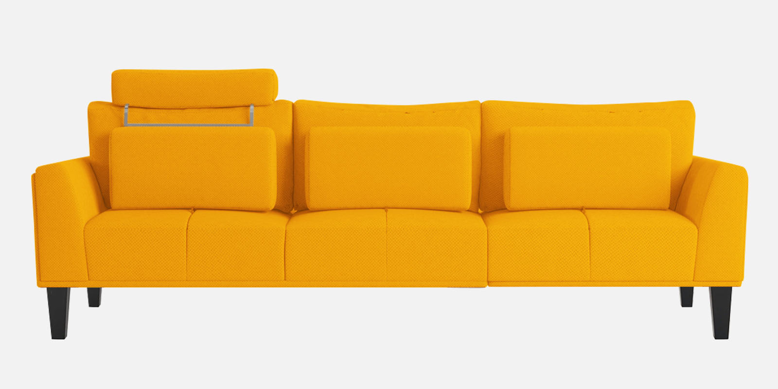 Como Fabric RHS Sectional Sofa (3+Lounger) In Bold Yellow Colour - Febonic Living