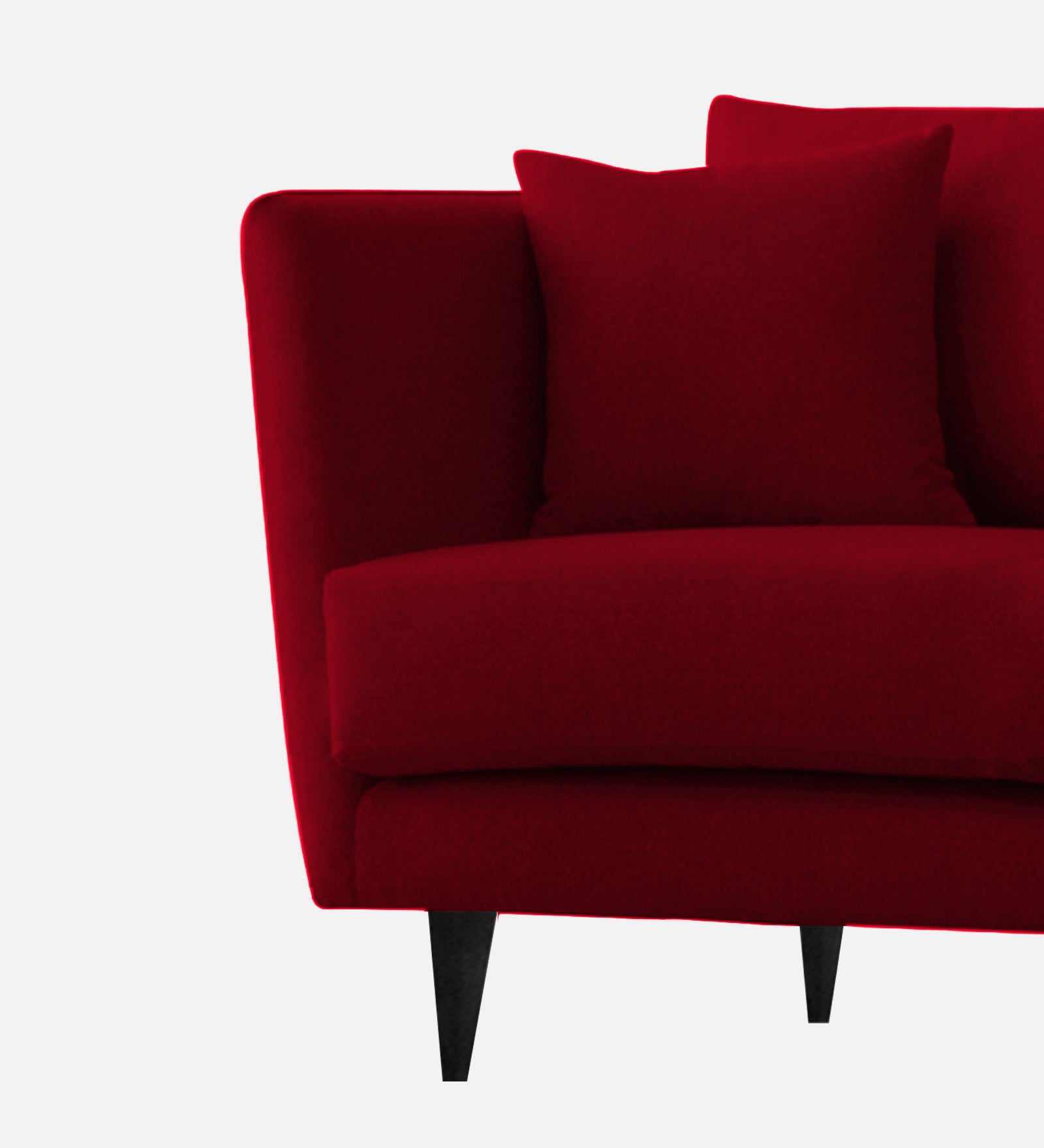 Norway Velvet 1 Seater Sofa In Cherry Red Colour - Febonic Living
