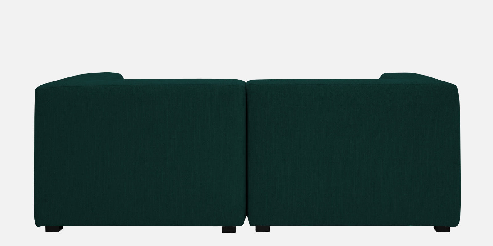 Dora Velvet LHS Sectional Sofa (2+Ottoman Lounger) In Forest Green Colour - Febonic Living