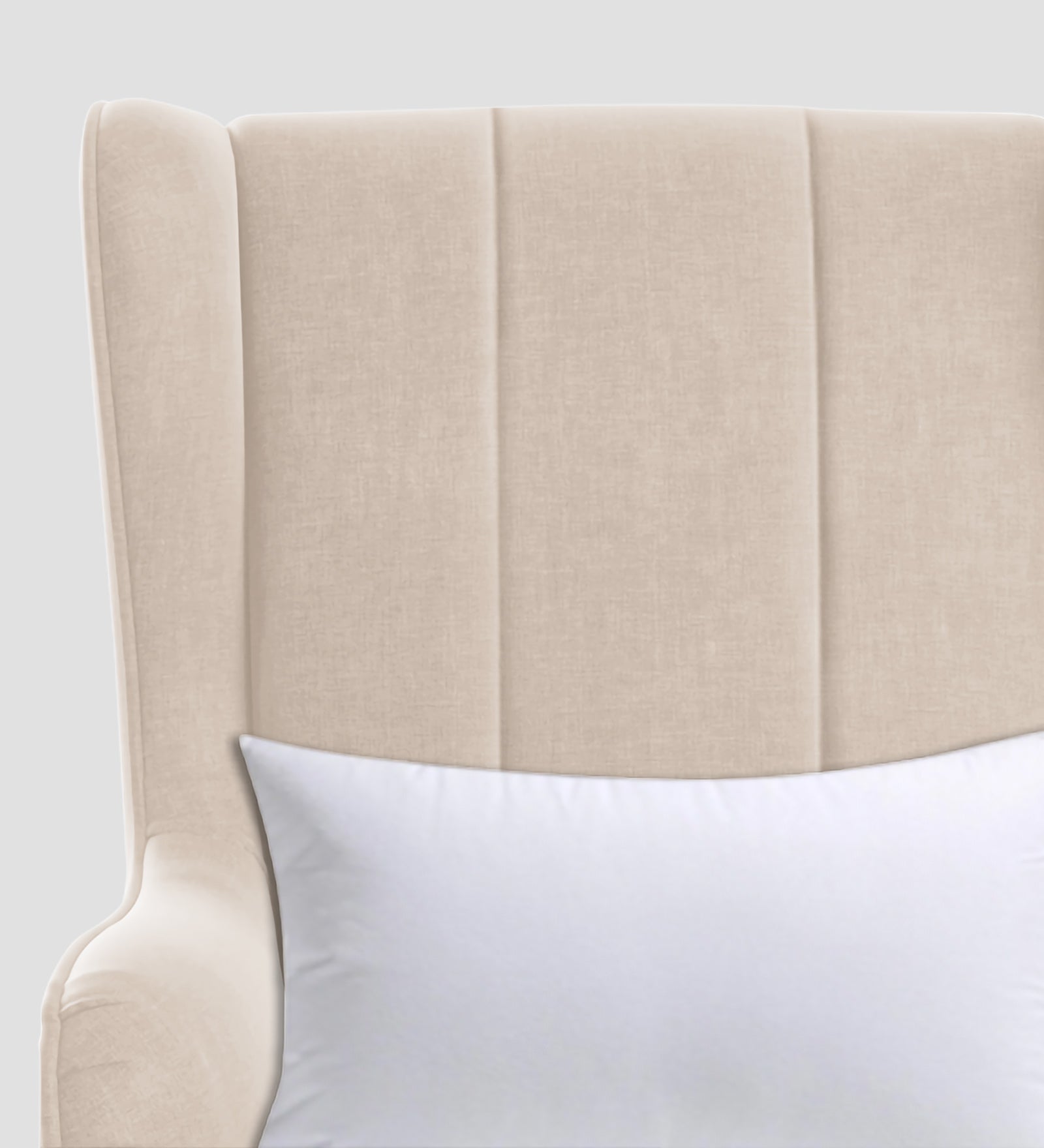 Niya Velvet Wing Chair In Camel Beige Colour - Febonic Living