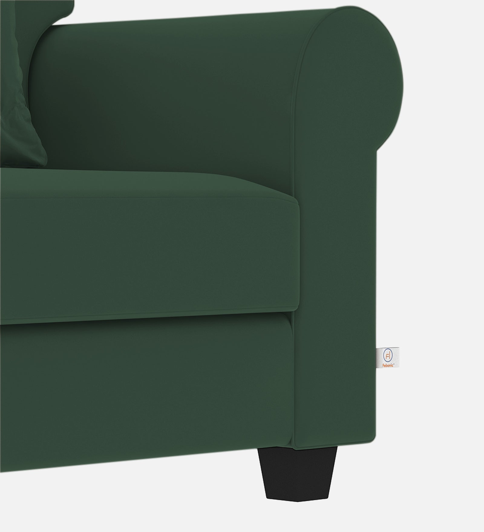 Numonk Velvet 1 Seater Sofa In Amazon Green Colour - Febonic Living