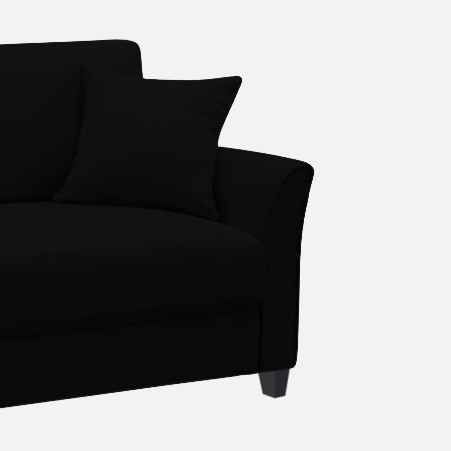 Daroo Velvet 1 Seater Sofa In Adam Black Colour - Febonic Living