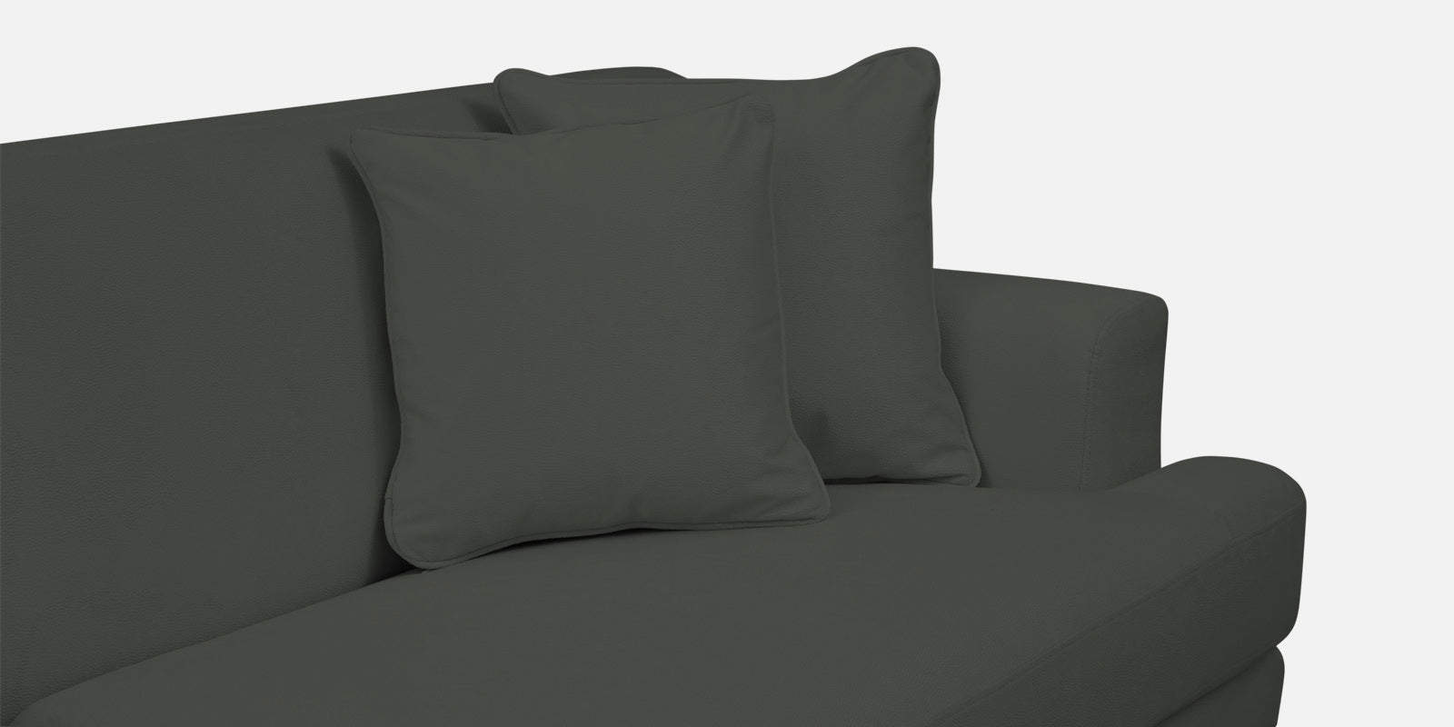 Woody Fabric LHS Sectional Sofa (3+Lounger) In I-Land Green Colour - Febonic Living