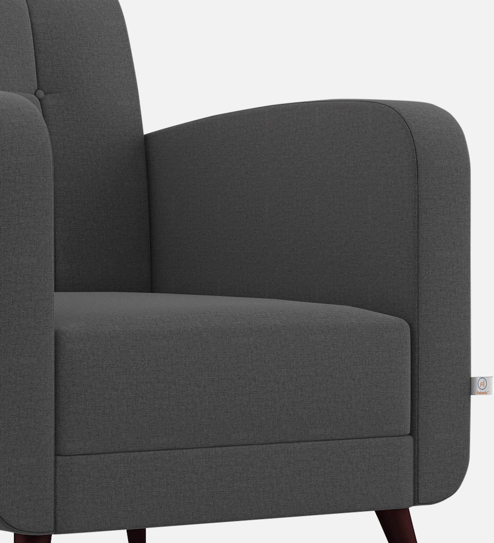 Wiki Velvet 1 Seater Sofa In Davy Grey Colour - Febonic Living