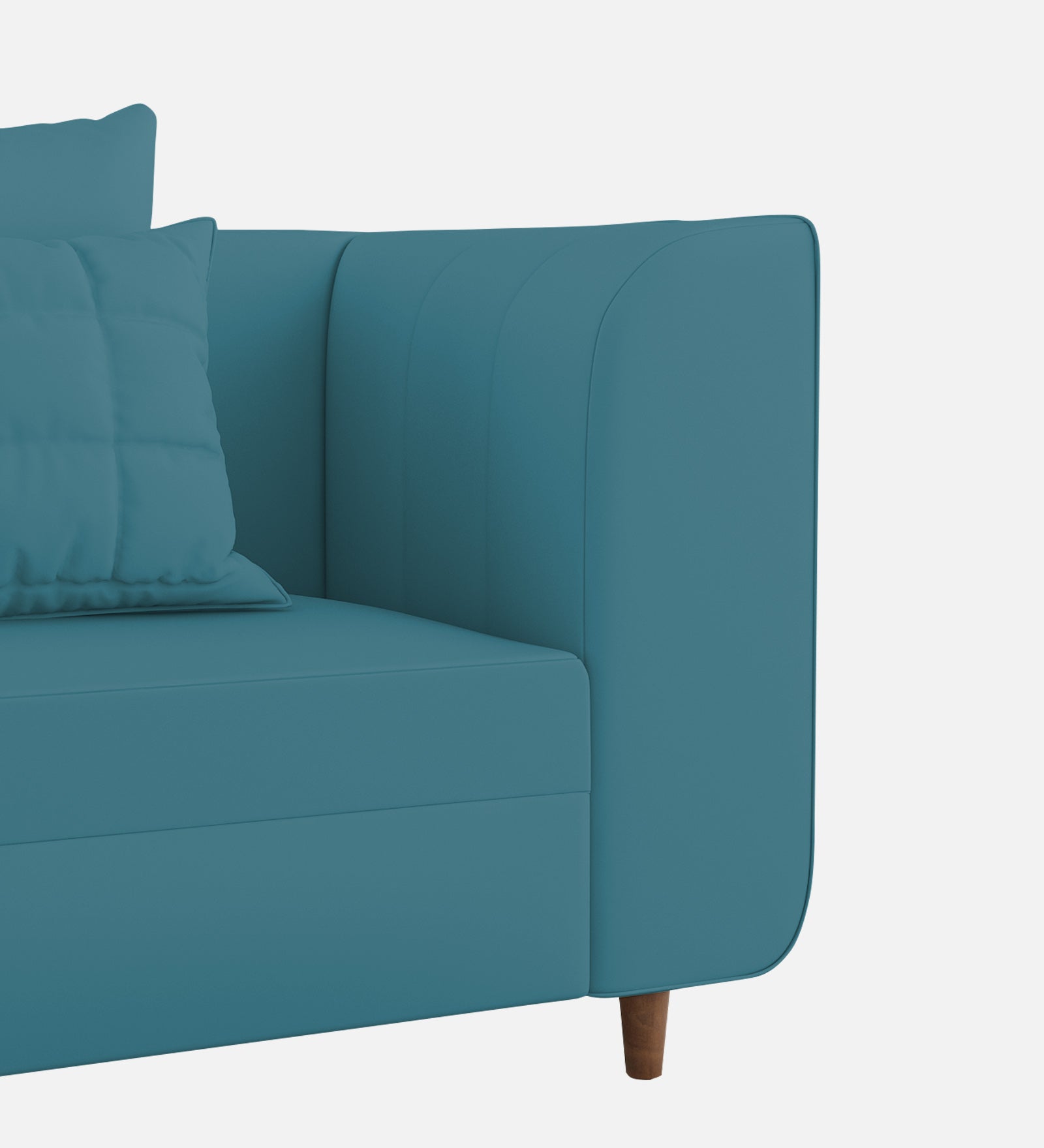 Sumo Velvet 1 Seater Sofa In Aqua Blue Colour - Febonic Living