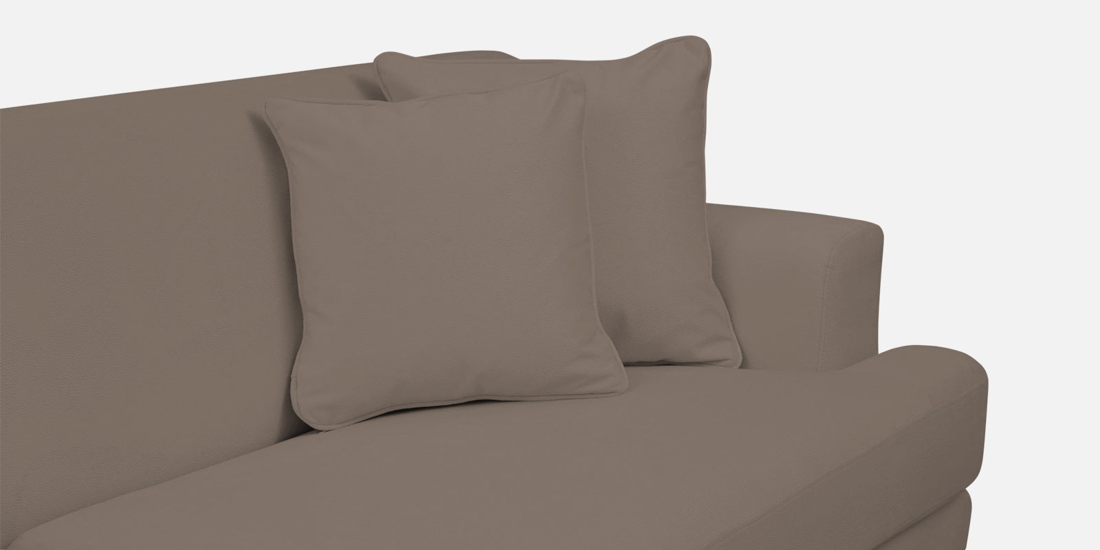 Woody Fabric LHS Sectional Sofa (3+Lounger) In Rock Beige Colour - Febonic Living