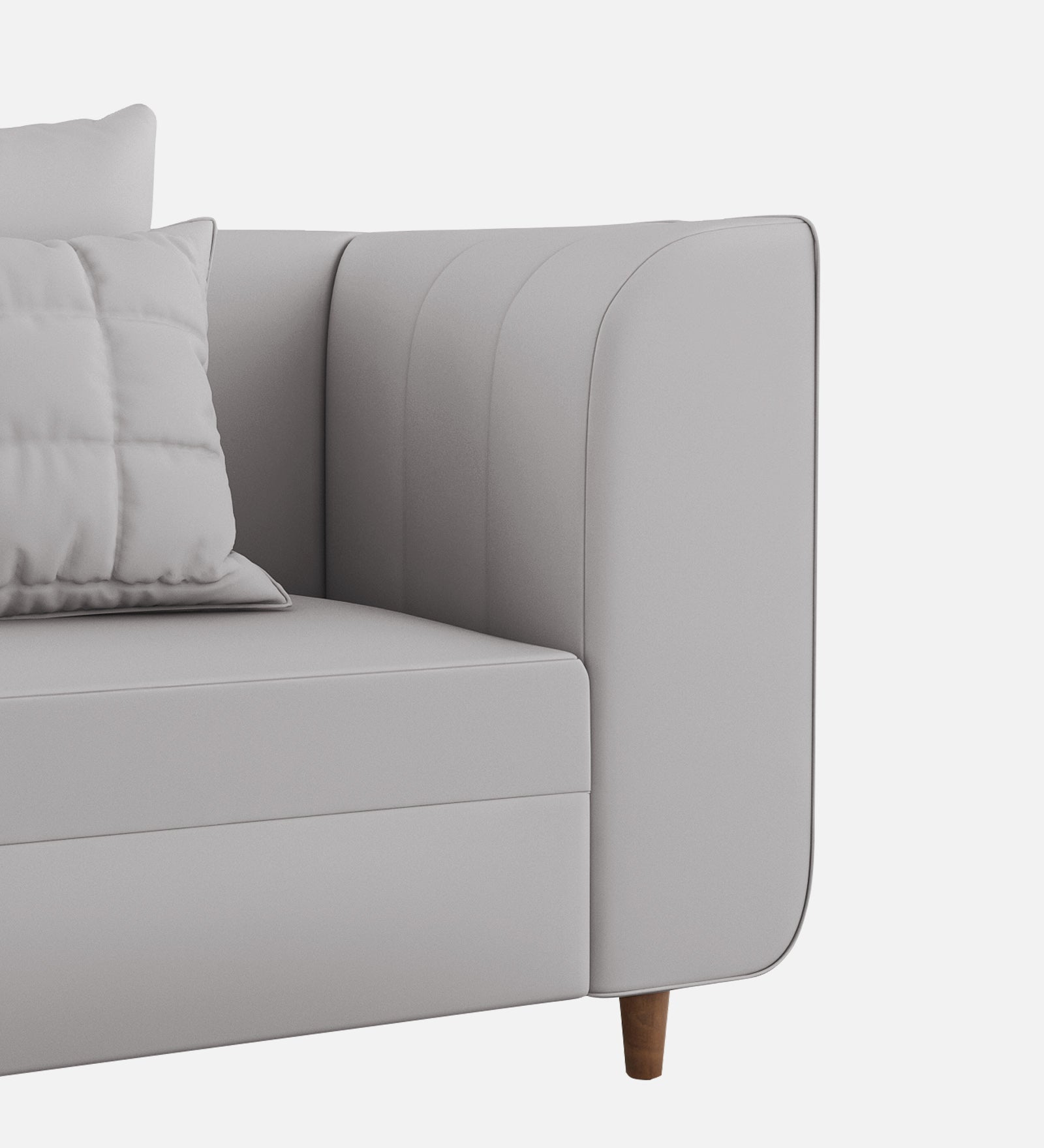 Sumo Velvet 1 Seater Sofa In Light Grey Colour - Febonic Living