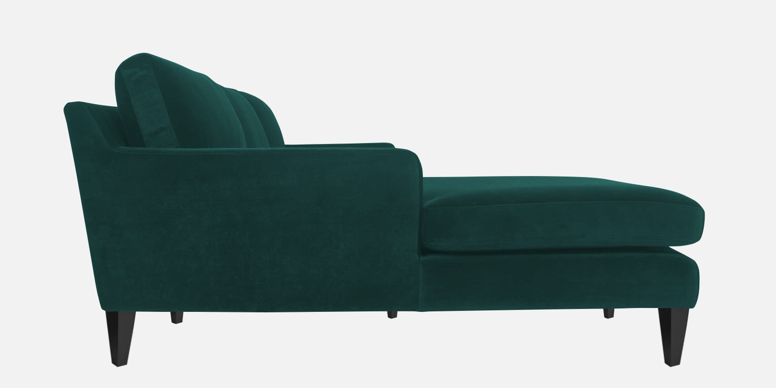 Jones Velvet RHS Sectional Sofa (3+Lounger) In Pine Green Colour - Febonic Living