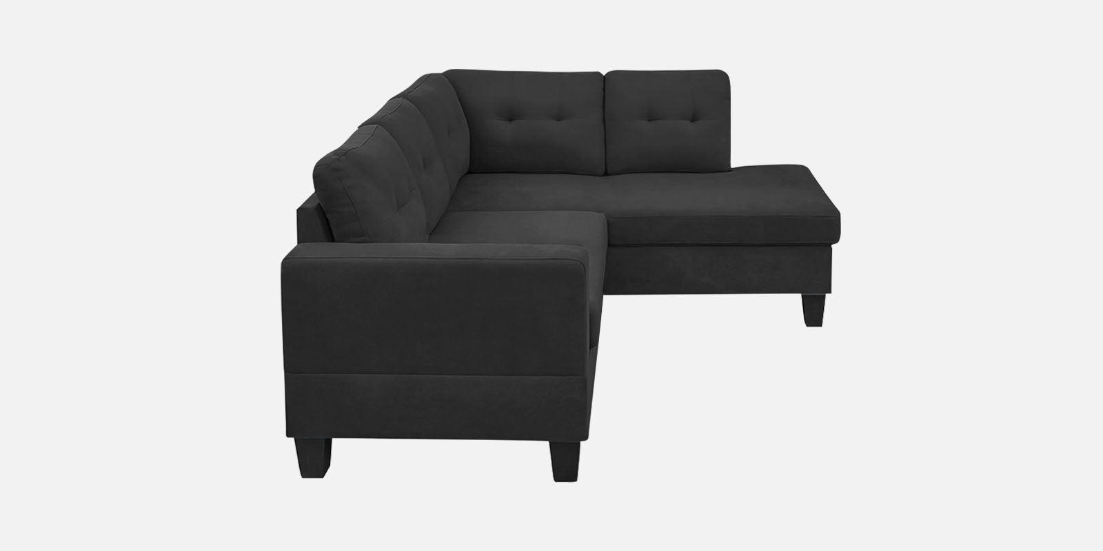 Thomas Fabric LHS Sectional Sofa (2+Lounger) In Charcoal Grey Colour - Febonic Living