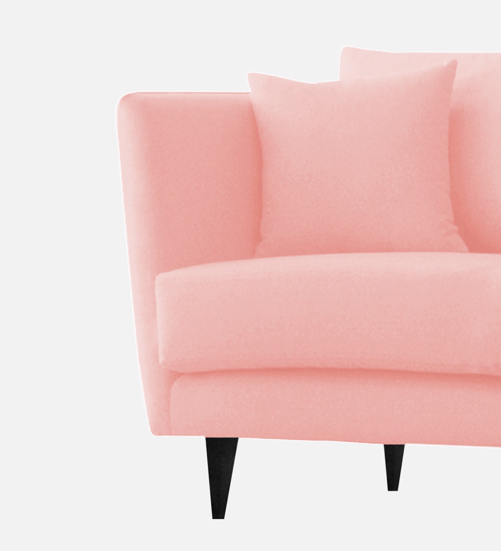 Norway Velvet 1 Seater Sofa In Millennial Pink Colour - Febonic Living