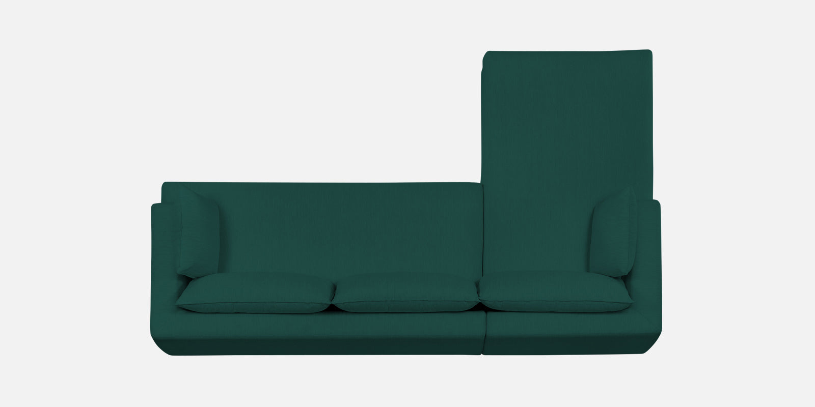 Ziggy Fabric LHS Sectional Sofa (3+Lounger) In Sage Green Colour - Febonic Living