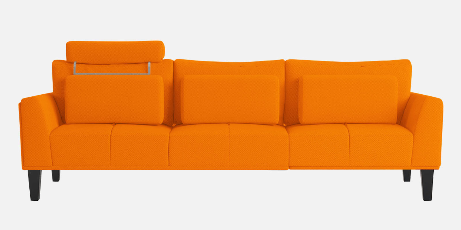 Como Fabric RHS Sectional Sofa (3+Lounger) In Vivid Orange Colour - Febonic Living