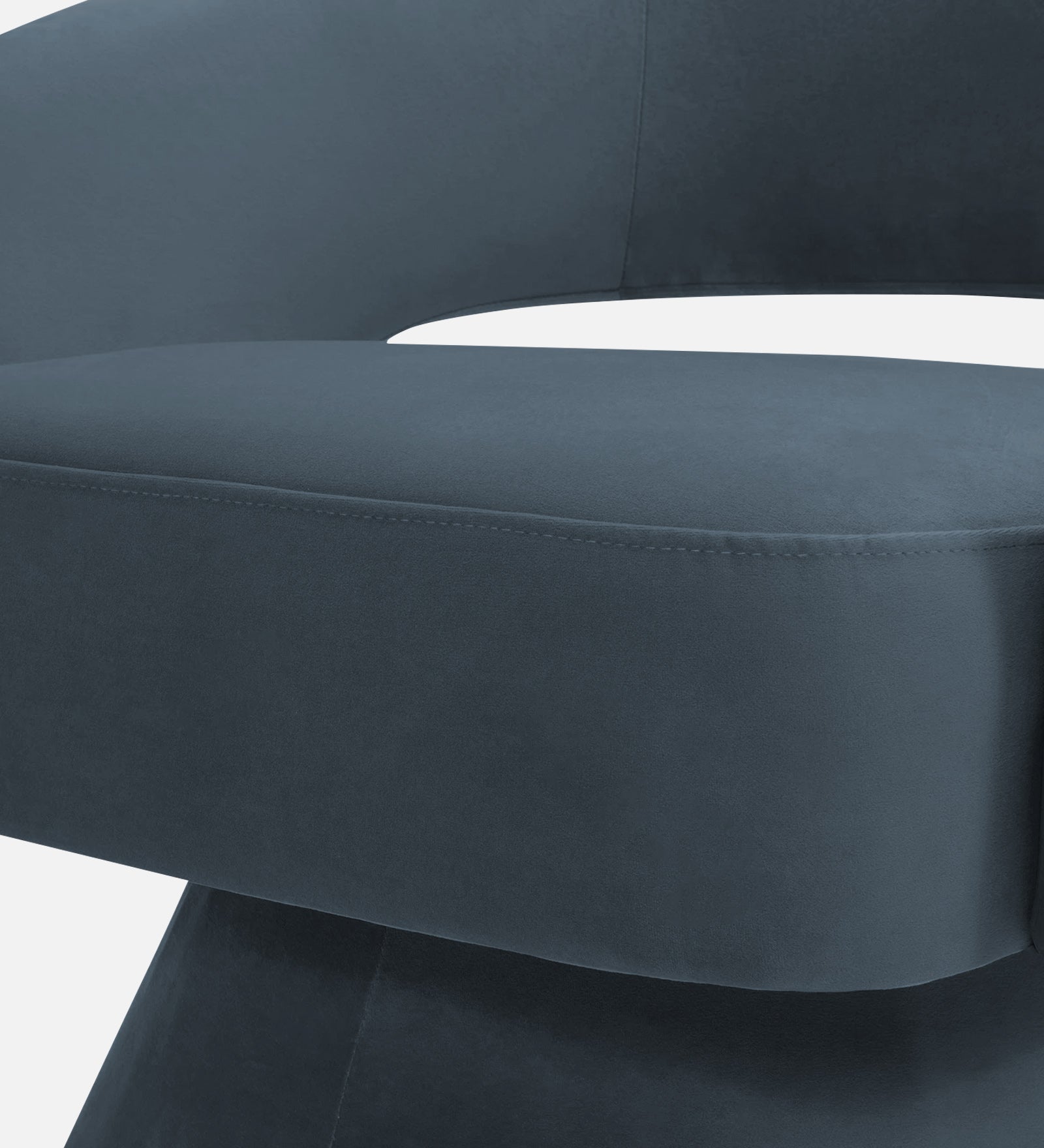Pendra Velvet Swivel Chair In Oxford Blue Colour - Febonic Living