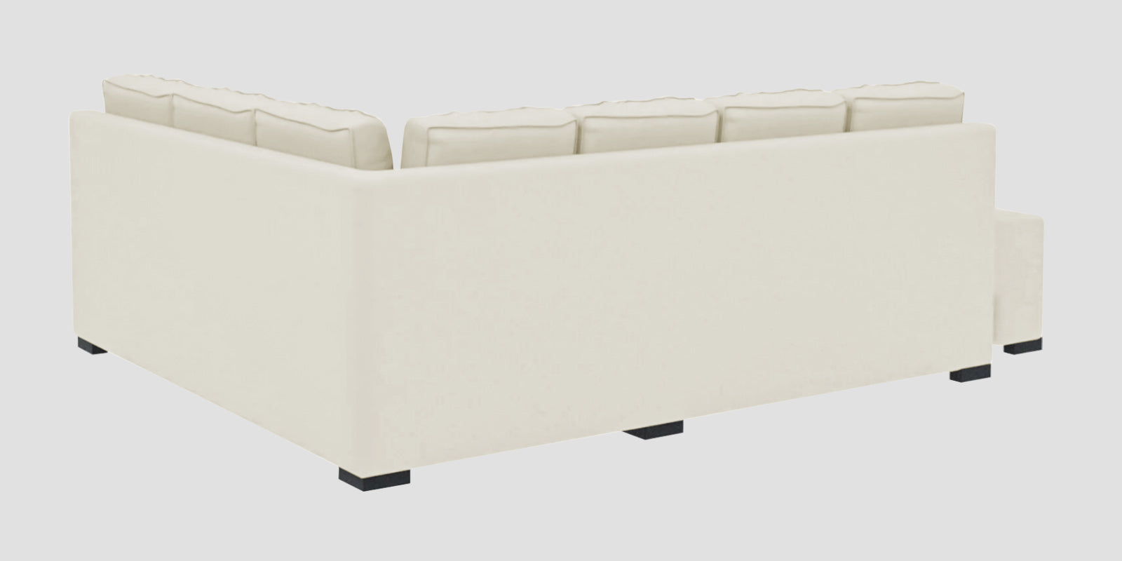 Corby Velvet RHS 6 Seater Convertible Sofa Cum Bed In Warm White Colour - Febonic Living