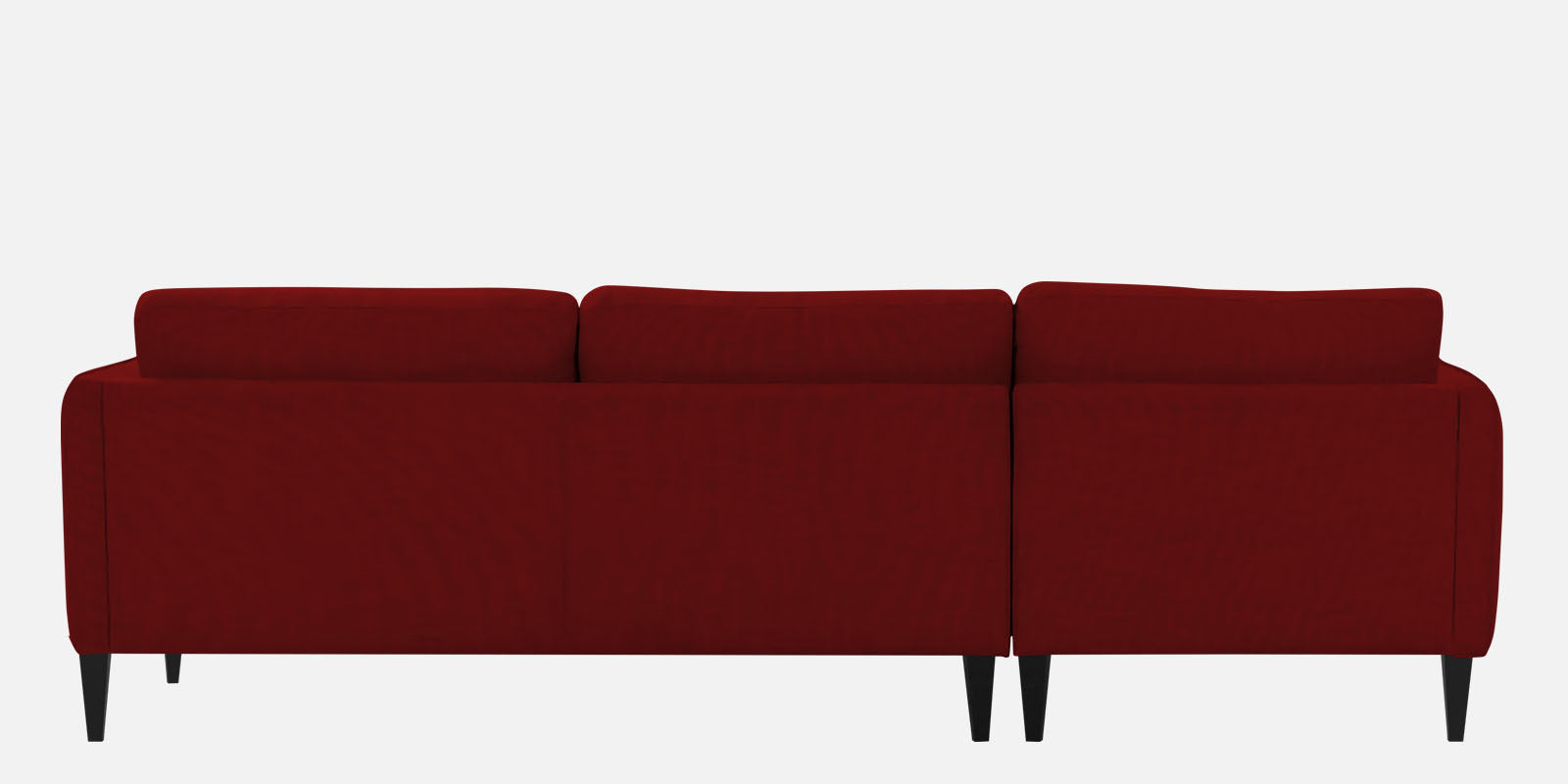 Piku Fabric RHS Sectional Sofa (3+Lounger) In Blood Maroon Colour - Febonic Living