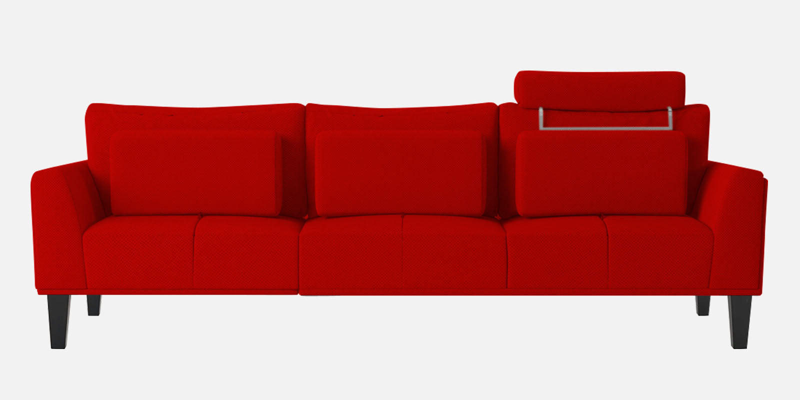 Como Fabric LHS Sectional Sofa (3+Lounger) In Ruby Red Colour - Febonic Living
