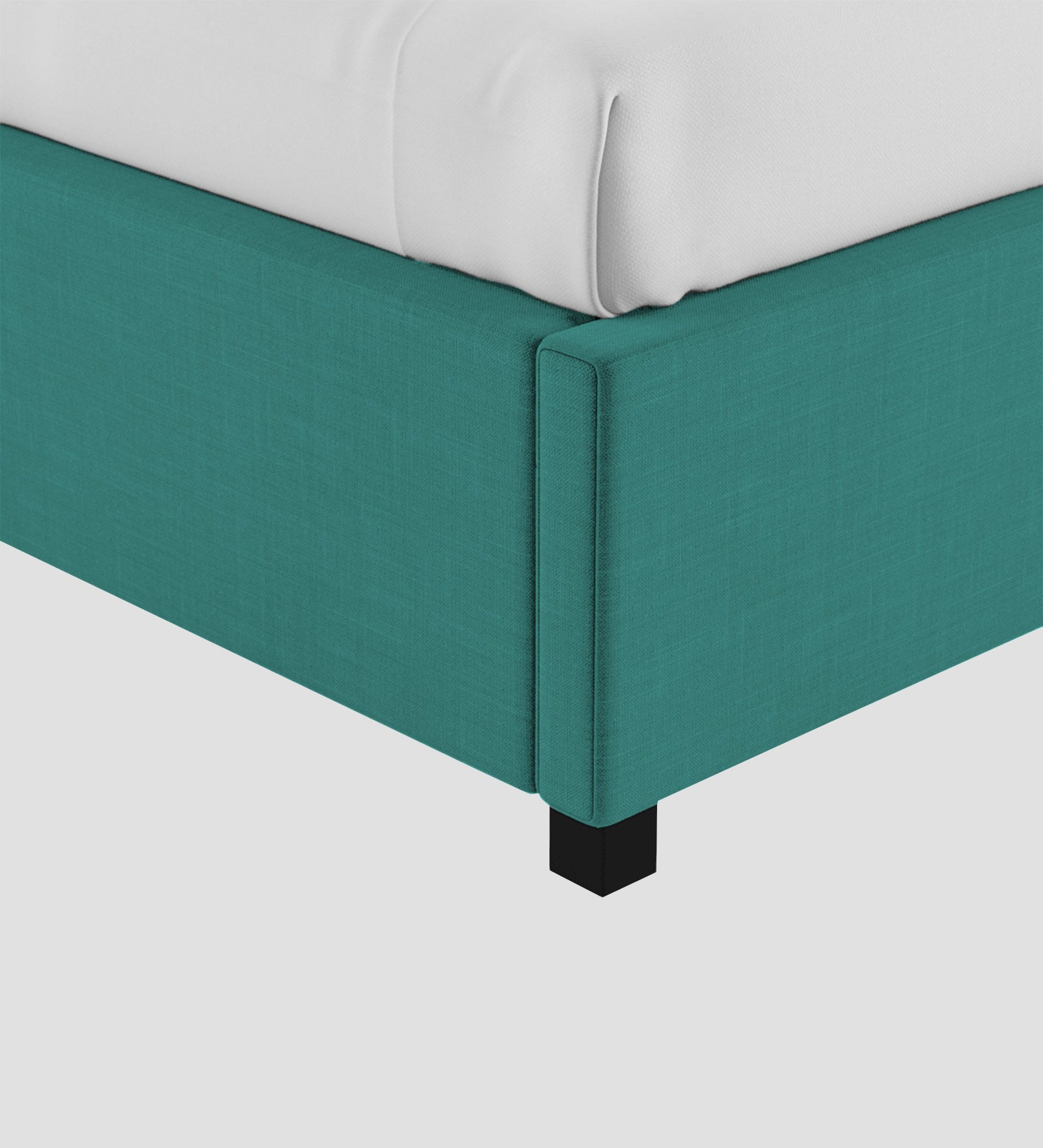 Isko Fabric Upholstered Single Bed in Sea Green Colour with Box Storage - Febonic Living