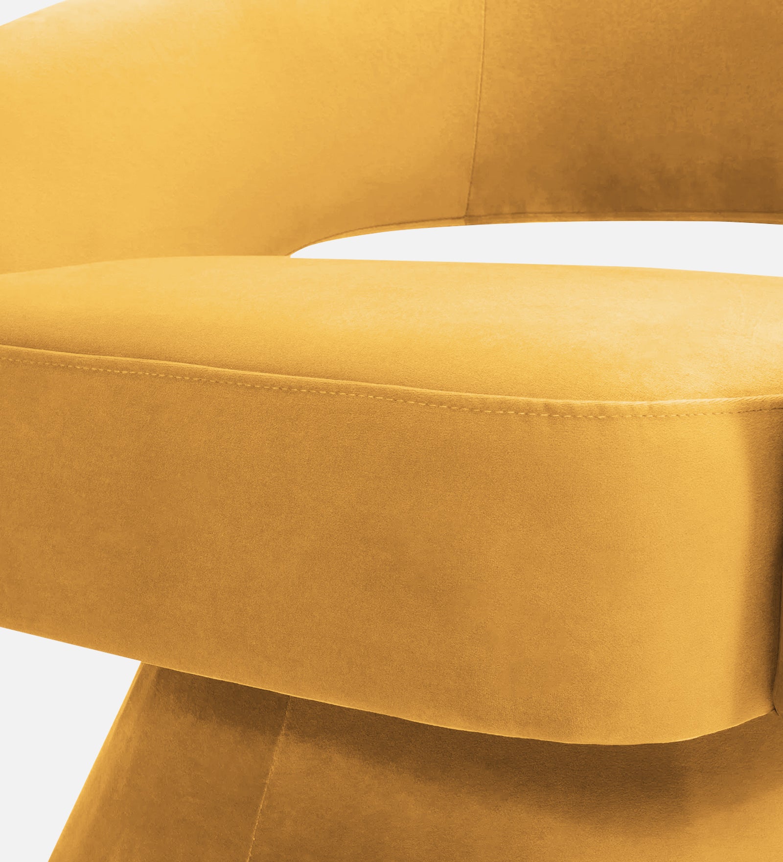 Pendra Velvet Swivel Chair In Turmeric Yellow Colour - Febonic Living