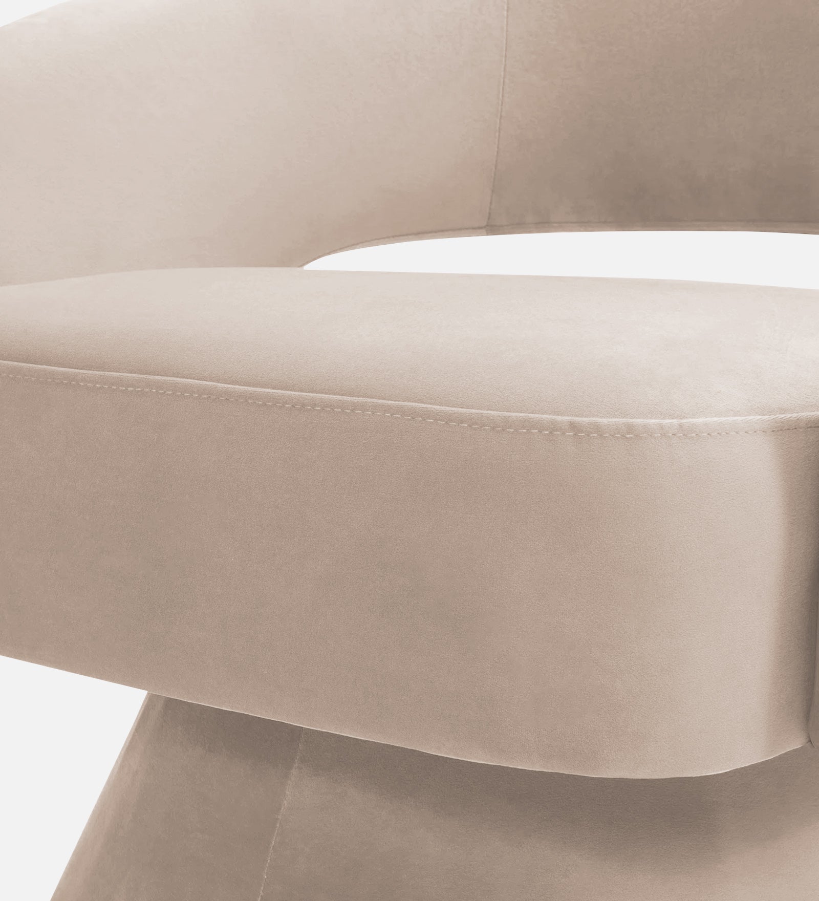 Pendra Velvet Swivel Chair In Camel Beige Colour - Febonic Living