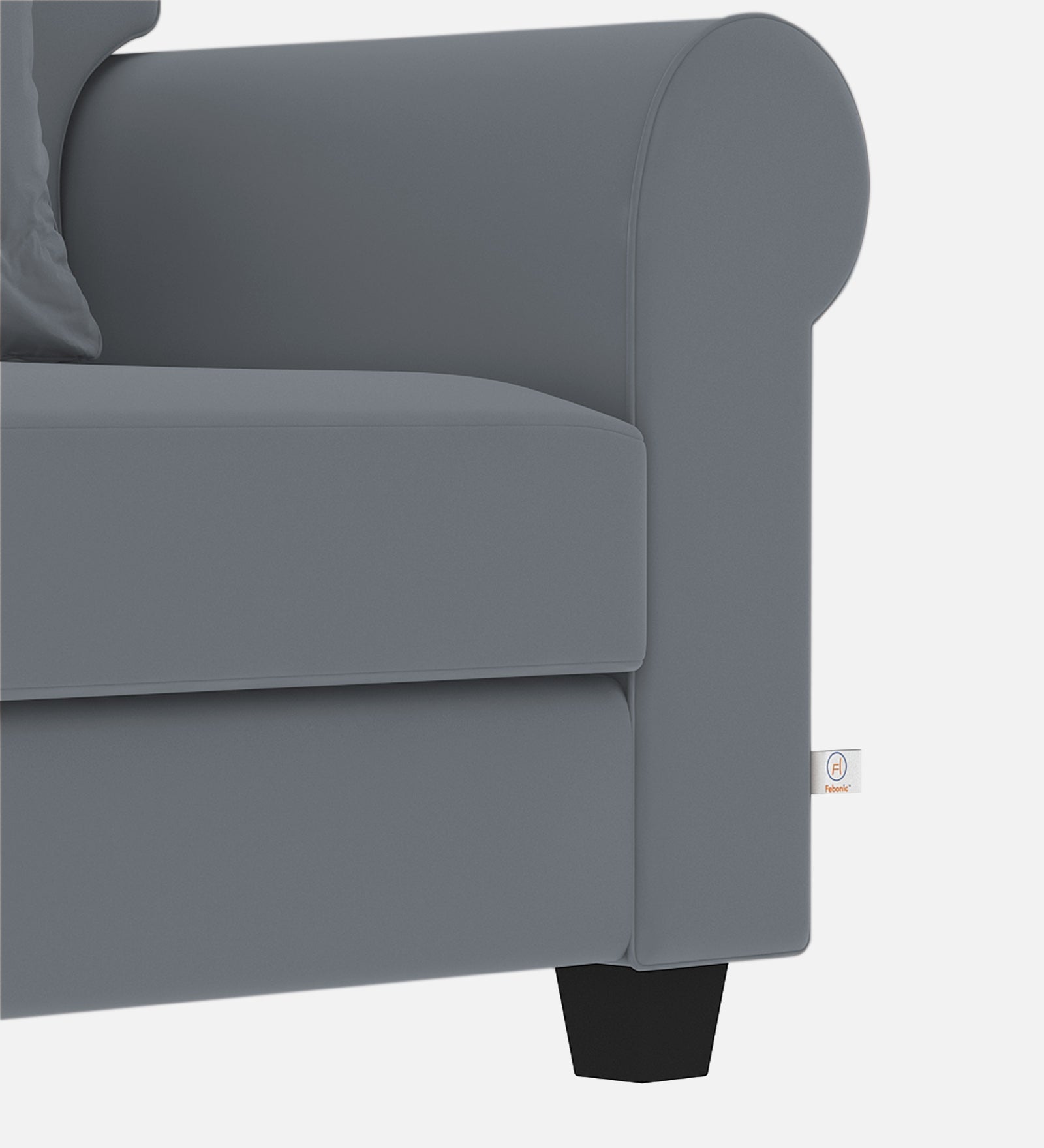 Numonk Velvet 1 Seater Sofa In Pubble Grey Colour - Febonic Living