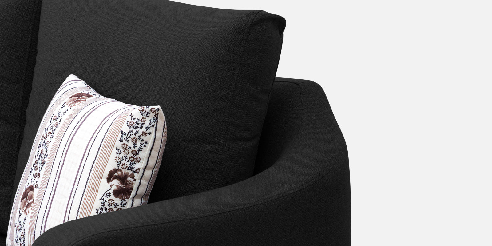 Kevin Fabric 2 Seater Sofa In Zed Black Colour - Febonic Living