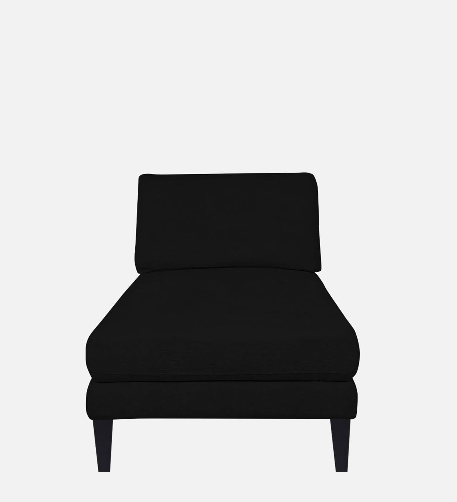 Nadia Fabric Armless Chaise Lounger In Zed Black Colour - Febonic Living