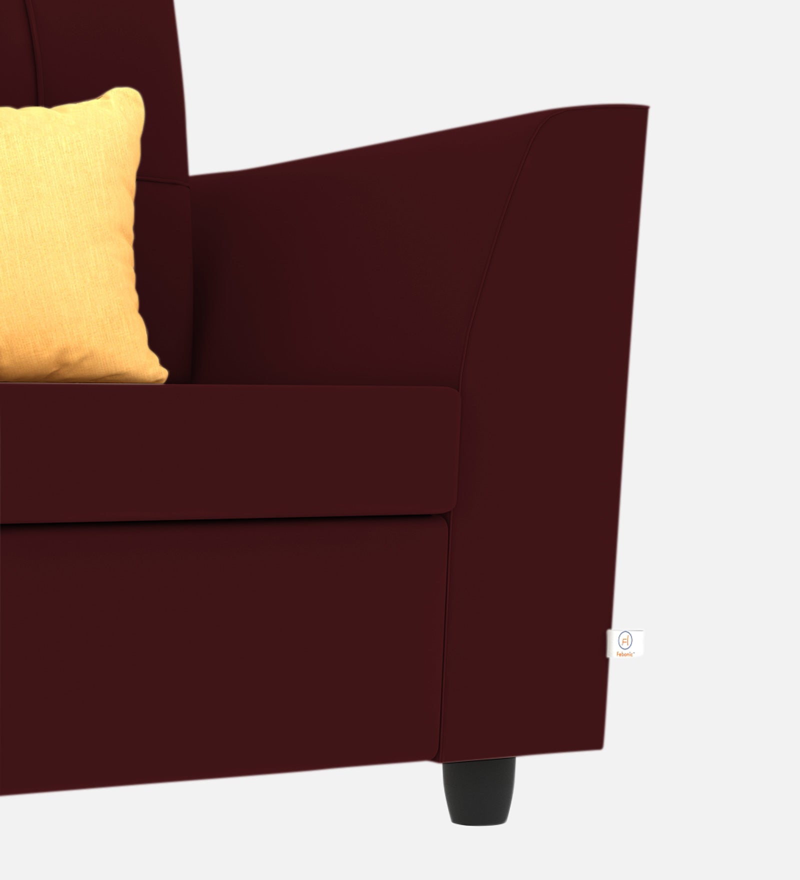 Nestin Velvet 1 Seater Sofa In Dark Maroon Colour - Febonic Living