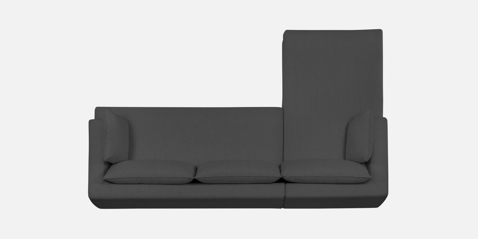 Ziggy Fabric LHS Sectional Sofa (3+Lounger) In Stone Grey Colour - Febonic Living