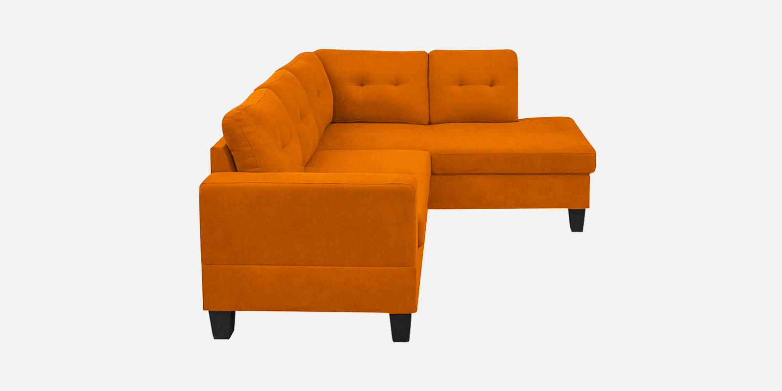 Thomas Fabric LHS Sectional Sofa (2+Lounger) In Vivid Orange Colour - Febonic Living