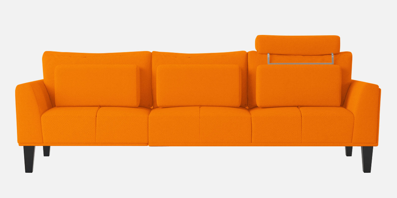 Como Fabric LHS Sectional Sofa (3+Lounger) In Vivid Orange Colour - Febonic Living