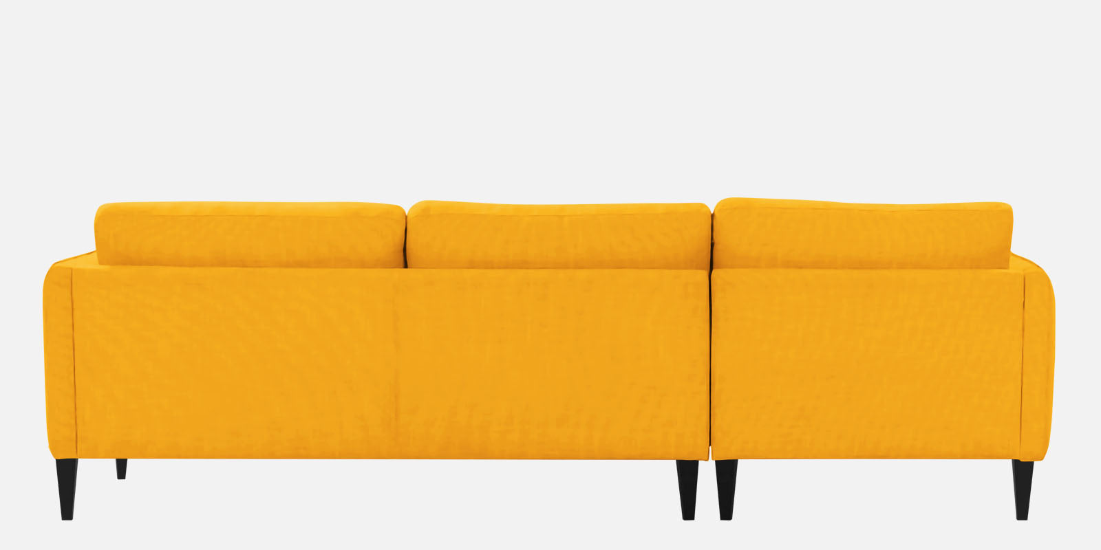 Piku Fabric RHS Sectional Sofa (3+Lounger) In Bold Yellow Colour - Febonic Living