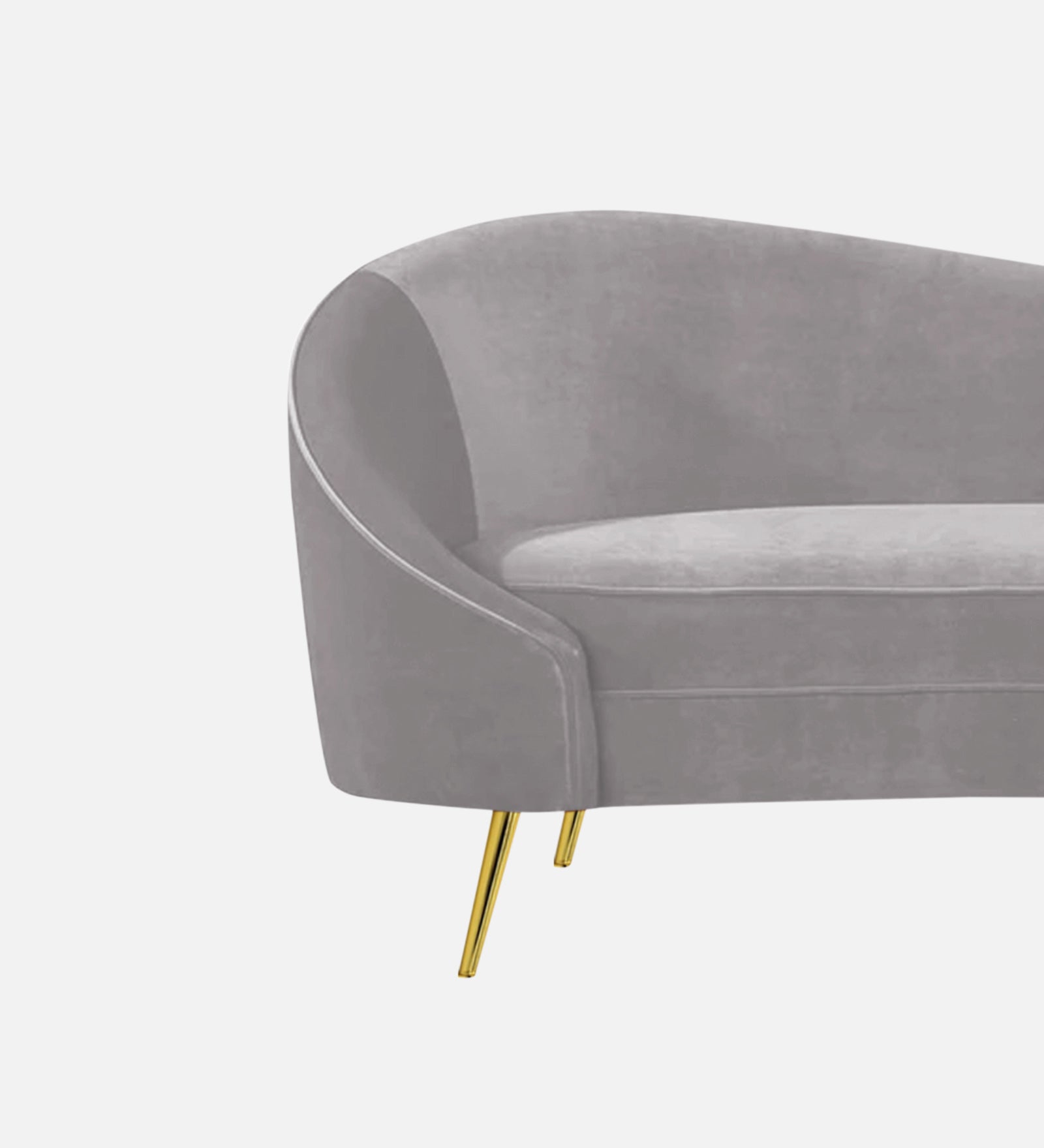 Cely Velvet RHS Chaise Lounger In Concrete Grey Colour - Febonic Living