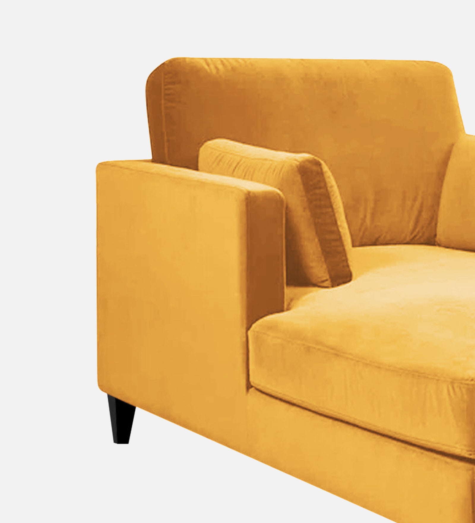 Makou Velvet Chaise Lounger In Turmeric yellow Colour - Febonic Living