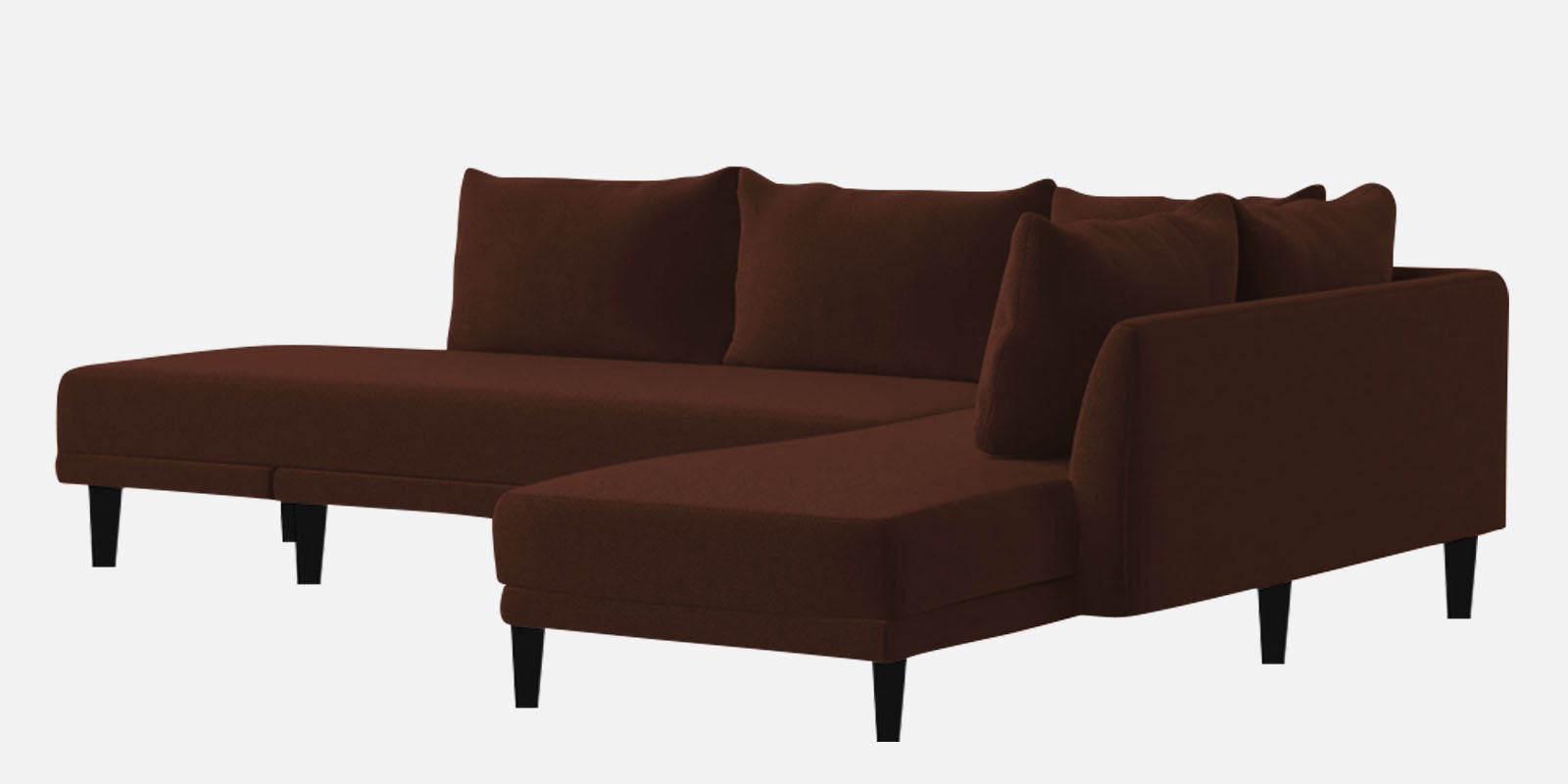 Ira Fabric LHS 6 Seater Convertible Sofa Cum Bed In Coffee Brown Colour - Febonic Living