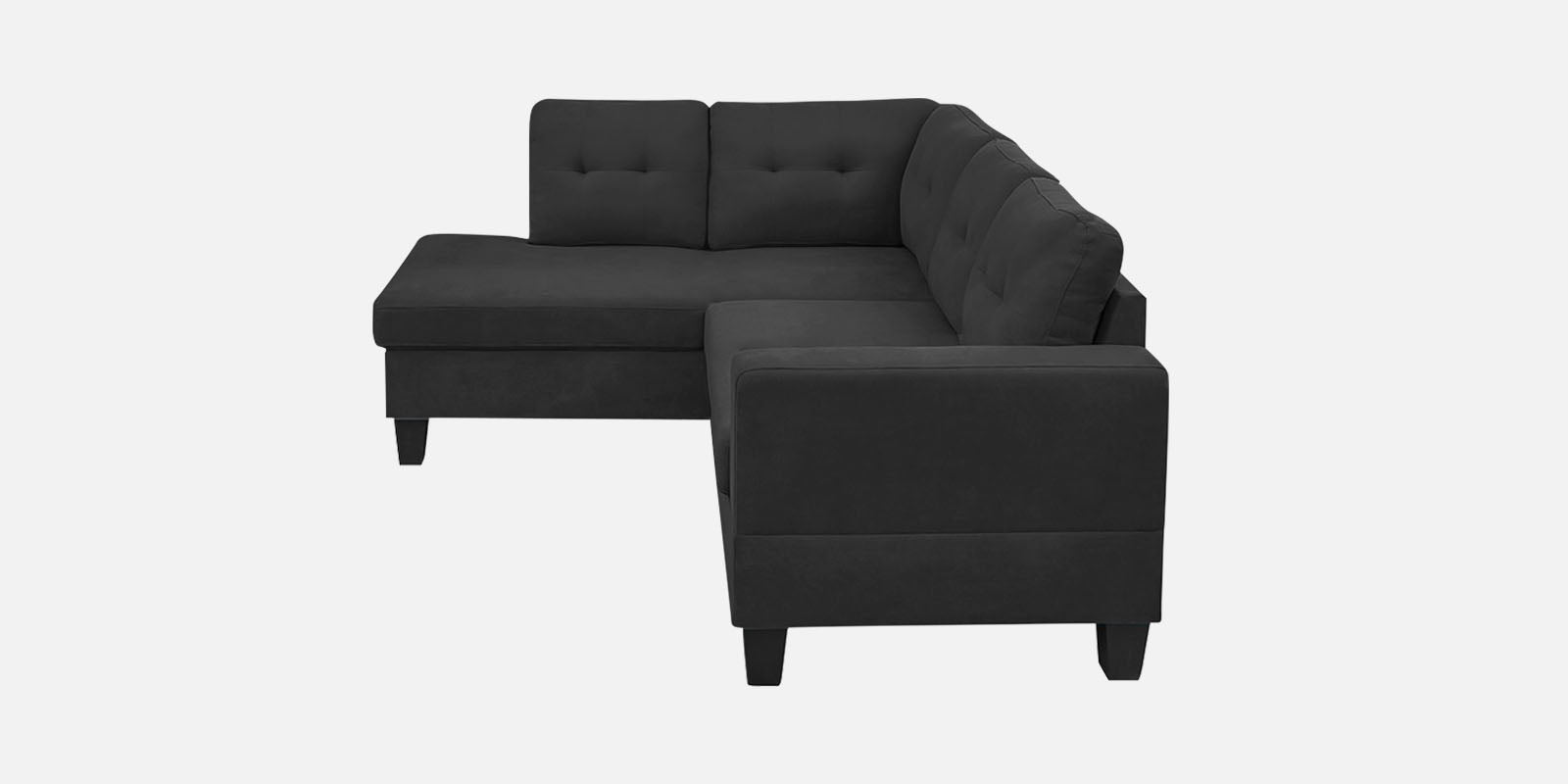 Thomas Fabric RHS Sectional Sofa (2+Lounger) In Charcoal Grey Colour - Febonic Living