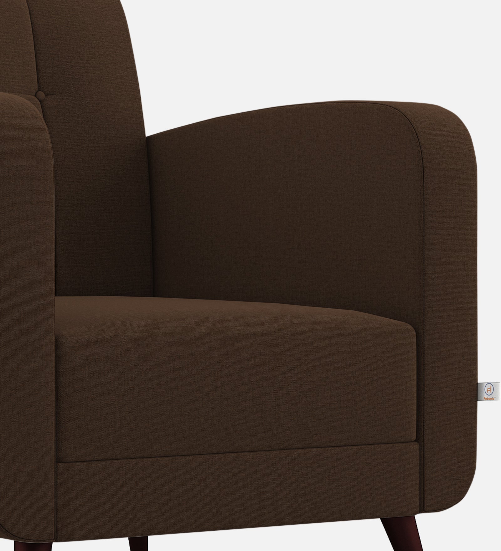 Wiki Velvet 1 Seater Sofa in Chocolate Brown Colour