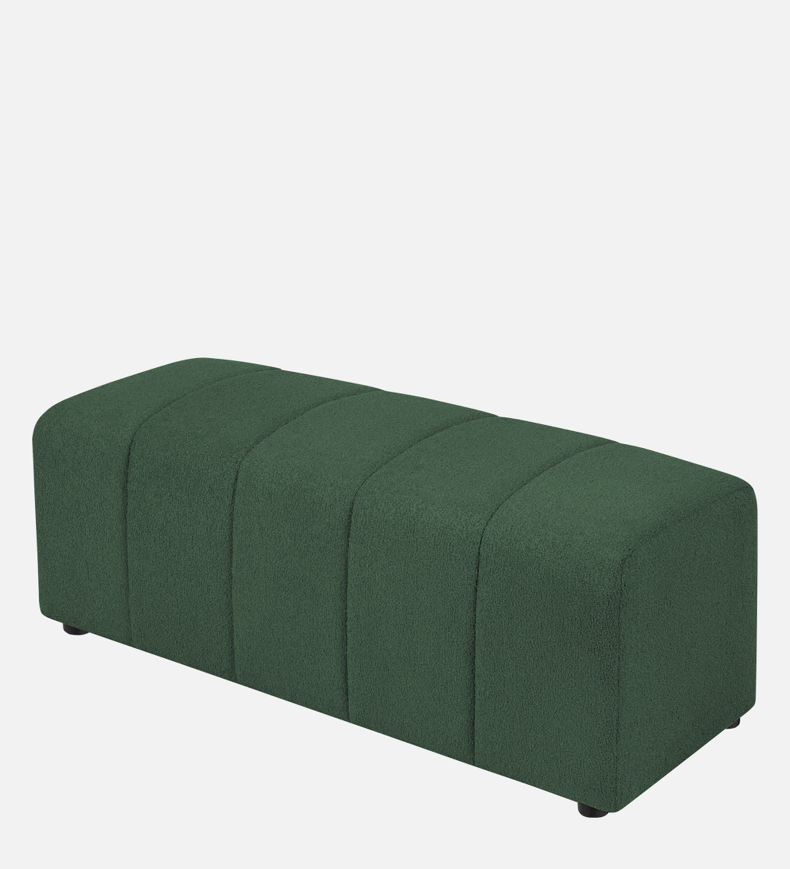 Rexi Boucle Fabric Bench In Bottle Green Colour - Febonic Living